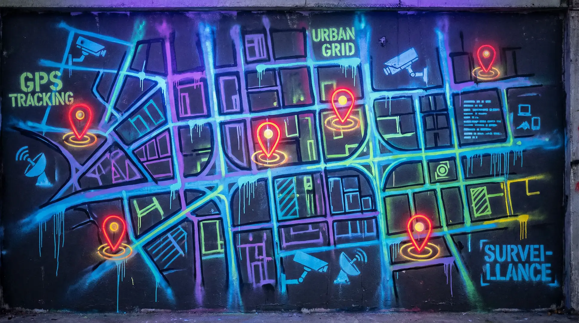 高分七号卫星发射 狗仔追踪地图 - 城市涂鸦风格